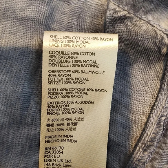 Pilcro and the Letterpress Anthropologie Macrame Tunic Dress Blue Size MP - Picture 13 of 15